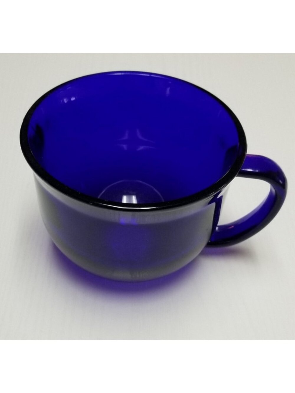 Vintage Starbucks Cobalt Blue Glass 16 oz Coffee Mug Anchor Hocking Arcoroc 3.5"
